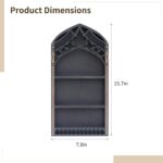 Arch-Shaped Black and Gold Wooden Shelf, Pattern French Wall Rack, 3-Layer Displ... - Image 5