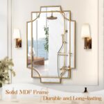 Gold Bathroom Mirror for Wall, 24"x36" Rectangle Vanity Mirror, Polished Beveled... - Image 3