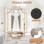 Gold Bathroom Mirror for Wall, 24"x36" Rectangle Vanity Mirror, Polished Beveled... - Image 7