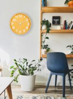 45MinST 12-Inch Modern Yellow Indoor/Outdoor Wall Clock, Silent Non-Ticking, Lar... - Image 6