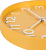 45MinST 12-Inch Modern Yellow Indoor/Outdoor Wall Clock, Silent Non-Ticking, Lar... - Image 8