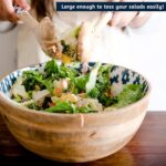 Folkulture Salad Bowl or Wooden Bowls with Serving Tongs, Large for Fruits, Cere... - Image 5