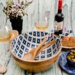 Folkulture Salad Bowl or Wooden Bowls with Serving Tongs, Large for Fruits, Cere... - Image 6