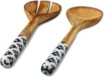 Folkulture Salad Bowl or Wooden Bowls with Serving Tongs, Large for Fruits, Cere... - Image 8