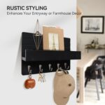Key Holder Wall Mount, Rustic Key Hooks for Wall with Shelf for Mail Organizer, ... - Image 5
