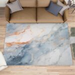 Modern Luxury Rugs for Living Room - Marble Texture Rug, 6x9 Rug, Abstract Washa... - Image 3