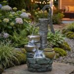 Water Fountain Outdoor 32" H Large Vintage Rustic Water Feature, Weather-Resista... - Image 3