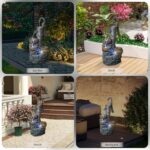 Water Fountain Outdoor 32" H Large Vintage Rustic Water Feature, Weather-Resista... - Image 6