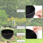 Foraineam 4 Pack Black Hanging Planters, 8.2 inch Hanging Flower Basket Planter ... - Image 5