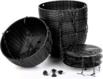 Foraineam 4 Pack Black Hanging Planters, 8.2 inch Hanging Flower Basket Planter ... - Image 9