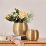 Flower Pot Luxury, High-End, Creative Brushed Gold-Plated Ceramic Hydroponic Pot... - Image 5