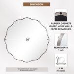ANDY STAR Brushed Nickel Round Bathroom Mirror, 36 Inch Round Circle Mirror in S... - Image 3