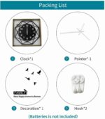 Modern Wall Clocks for Living Room Decor 12in Black Wall Clock Silent Non-Tickin... - Image 7