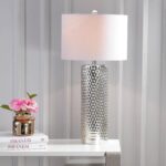 JONATHAN Y 30" Silver Isabella Studded Glass Table Lamp, Contemporary Glam Silve... - Image 3