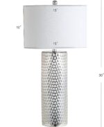 JONATHAN Y 30" Silver Isabella Studded Glass Table Lamp, Contemporary Glam Silve... - Image 4