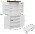 IRONCK Farmhouse Pantry Cabinet, 72" Tall Kitchen Storage Cabinet, Freestanding ... - Image 3