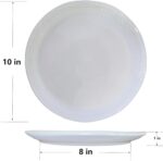 10 Inch Ceramic Dinner Plates Set of 4, Embossed Vintage White Dishes - Microwav... - Image 5