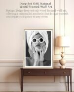 iHery Natural Beige Dimensional OAK Wood Framed Wall Art, 12x16in Audrey Hepburn... - Image 3