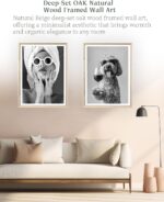 iHery Natural Beige Dimensional OAK Wood Framed Wall Art, 12x16in Audrey Hepburn... - Image 5