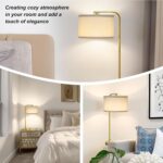 Fully Dimmable Bedside Lamp with C+A USB Ports, Mordern Gold Nightstand Lamp Des... - Image 7