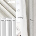 Joywell 100% Blackout Linen Curtains 96 Inches Long for Bedroom Natural Black Ou... - Image 6