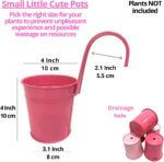 LaLaGreen Railing Planters Outdoor -10 Pack, 4 Inch Metal Hanging Flower Bucket,... - Image 3