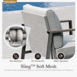 Sophia & William Modern Patio Furniture Set Outdoor Conversation Set 6pcs Heavy ... - Image 6