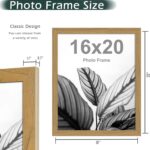 FrameWorks 16”x20” Wooden Poster Frame, Classic Golden Oak Matte Edged Frames w/... - Image 3