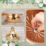 2 Pcs Gold Metal Vases for Centerpieces Crystal Gold Compote Vase Footed Wedding... - Image 4