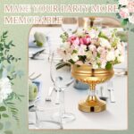 2 Pcs Gold Metal Vases for Centerpieces Crystal Gold Compote Vase Footed Wedding... - Image 5