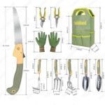 10-Piece Garden Tool Set, Green Gardening Hand Tools Kit with Ergonomic Non-Slip... - Image 3
