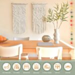LIVALAYA Boho Macrame Wall Hanging Woven Decor, 24”L x 13”W, Set of 2, Beige wal... - Image 4