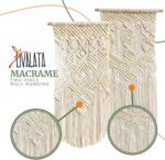 LIVALAYA Boho Macrame Wall Hanging Woven Decor, 24”L x 13”W, Set of 2, Beige wal... - Image 5