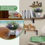 Fake Plants Purple Lavender Flowers in Pot 10" Tall Faux Artificial Potted Plant... - Image 6