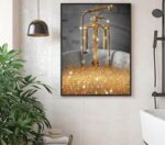 3 Pcs African American Bathroom Canvas Wall Art, Modern Black Woman Gold Glitter... - Image 4