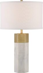 Possini Euro Design Leala Modern Accent Table Lamp 21" High Faux Marble Gold Met... - Image 3