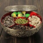 Snack Serving Tray, Retro Bronze Alloy Divided Food Storage Organizer, Dry Fruit... - Image 5