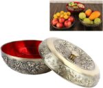 Snack Serving Tray, Retro Bronze Alloy Divided Food Storage Organizer, Dry Fruit... - Image 7