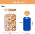 Glass Storage Jars 6 Pack -50oz (10cmx20cm)Clear Glass Food Storage Containers w... - Image 4