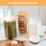 Glass Storage Jars 6 Pack -50oz (10cmx20cm)Clear Glass Food Storage Containers w... - Image 5