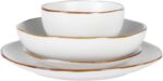 Gibson Home Hazeltine 16-Piece White Stoneware Dinnerware Set – Plates and Bowls... - Image 7