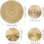 Garneck 4pcs Metal Gold Wall Decor Modern 3D Wall Art for Living Room Round Wrou... - Image 3