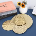 Garneck 4pcs Metal Gold Wall Decor Modern 3D Wall Art for Living Room Round Wrou... - Image 4