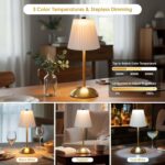 2-Pack Cordless Rechargeable Table Lamps, LED Small Battery Operated Lamp, 3 Col... - Image 3