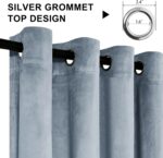 XWZO Light Blue Velvet Curtains 108 Inches Long, Elegent Soft Luxury Curtains fo... - Image 5