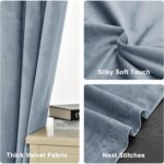XWZO Light Blue Velvet Curtains 108 Inches Long, Elegent Soft Luxury Curtains fo... - Image 6