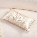 Avigers 12 x 20 Inch Rectangle Beige Brown Gold Tree Branch Embroidery Cushion C... - Image 4