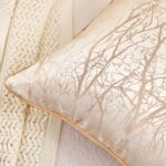 Avigers 12 x 20 Inch Rectangle Beige Brown Gold Tree Branch Embroidery Cushion C... - Image 6