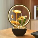 TiCin USB Powered Tabletop Fountain with Natural Rocks and LED Ring Lights, Tabl... - Image 3