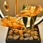 TiCin USB Powered Tabletop Fountain with Natural Rocks and LED Ring Lights, Tabl... - Image 5